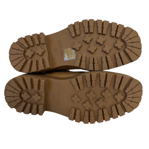 NWT DREAM PAIRS Women's Tan Nude Ankle Lug Boots, Size 7.5, Square Toe Fall Shoe - Picture 6 of 7